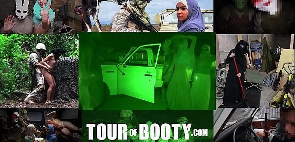  TOUR OF BOOTY - An American Hero Getting His Big Dick Sucked By A Sexy Arab In A Hijab